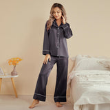 Women Silk Pjs Long Sleeves Luxury Silk Pajamas Set