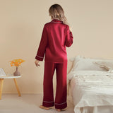 Women Silk Pjs Long Sleeves Luxury Silk Pajamas Set