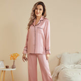 Quality Pure Women Silk Pjs Long Sleeves Nice Luxury Silk Ladies Pajamas Set - slipintosoft