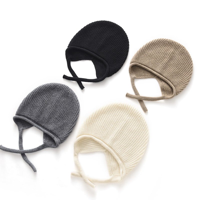 Pure Cashmere Beanie Hat Curl Edge Cashmere Ski Cap for Women Tie - able Hats