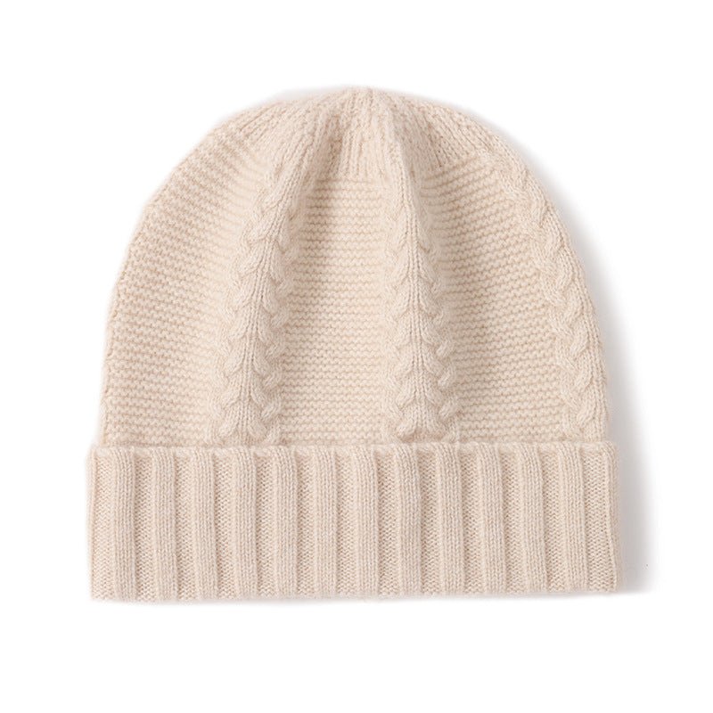 Pure Cashmere Cap for Fall Winter Cashmere Hat Solid Cashmere Knit Beanies Skull Cap