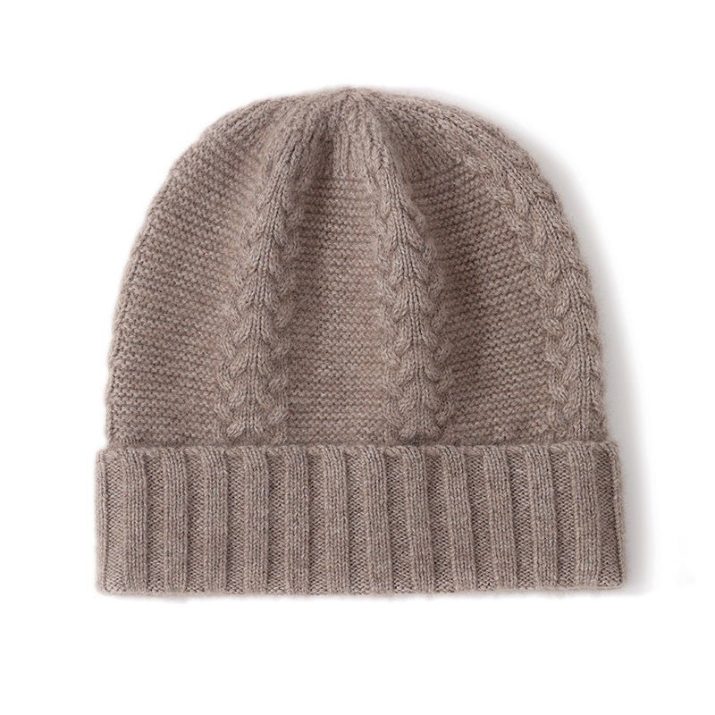 Pure Cashmere Cap for Fall Winter Cashmere Hat Solid Cashmere Knit Beanies Skull Cap