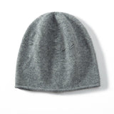 Pure Cashmere Cap with Curl Edge Solid Cashmere Hat Cashmere Crochet Beanie