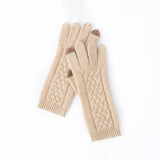 Pure Cashmere Gloves for Women Ladies Soft Cashmere Knitted Gloves Touch Screen Cashmere Gloves