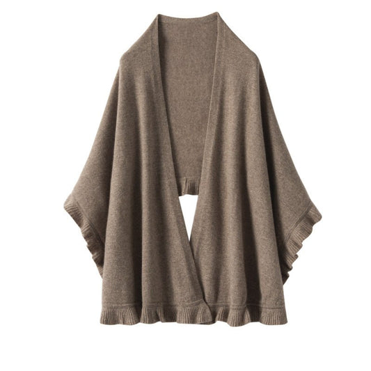 Pure Cashmere Scarf Long Cashmere Shawl and Wraps for Winter Flounce Edge Cloak Cashmere Scarf