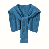 Pure Cashmere Shawl for Women Cut - out Knitted Solid Cashmere Scarf Back Warmer