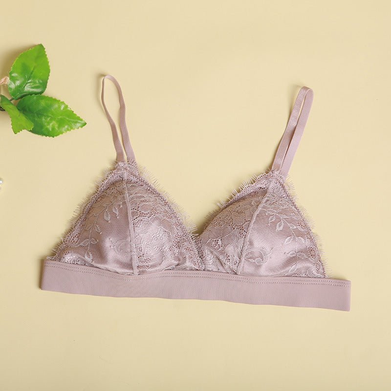 Sexy Lace Silk Triangle Bra - slipintosoft