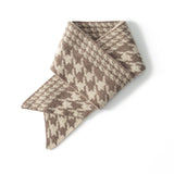 Short Houndstooth Cashmere Scarf Thick Warm Cashmere Scarf for Autumn Winter