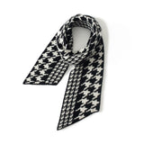 Short Houndstooth Cashmere Scarf Thick Warm Cashmere Scarf for Autumn Winter