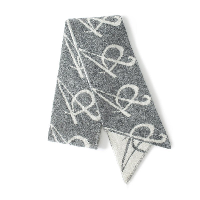 Short Cashmere Scarf Thick Warm Cashmere Scarf for Autumn Winter