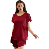 Short Silk Pajama Set for Women