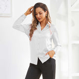 Silk Button Down Shirt For Women's Long Sleeve Silk Tops