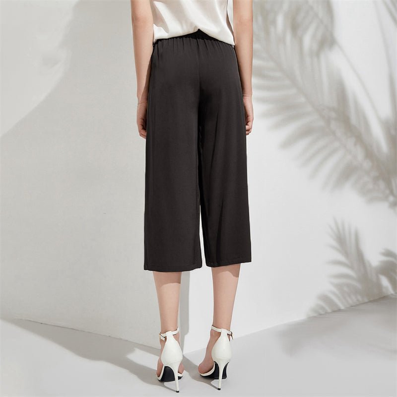 Silk Cropped Pants For Women Loose Pure Work Silk Trousers