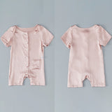 Silk Pajama Set for Baby Short Sleeve pure Silk Bodysuit For Babies