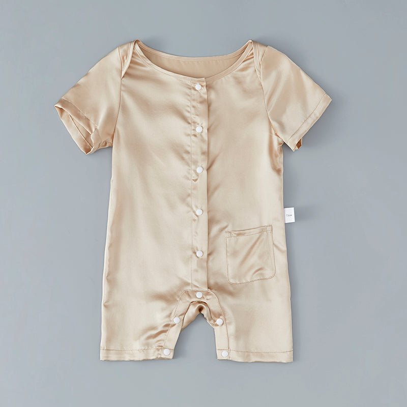 Silk Pajama Set for Baby Short Sleeve pure Silk Bodysuit For Babies