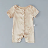 Silk Pajama Set for Baby Short Sleeve pure Silk Bodysuit For Babies