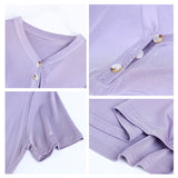 Silk top women's short - sleeved silk knitted bottoming shirt