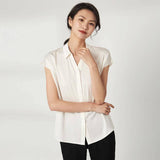 silk tops for women 100% Mulberry Elegant Summer Office Work Silk Tops