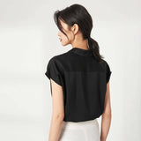 silk tops for women 100% Mulberry Elegant Summer Office Work Silk Tops