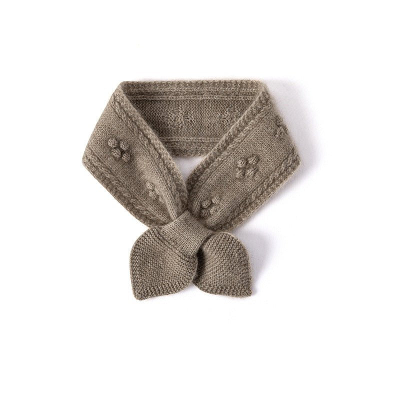 Small Cashmere Scarf for Women Crochet Cashmere Knitted Neckerchief Fall Winter