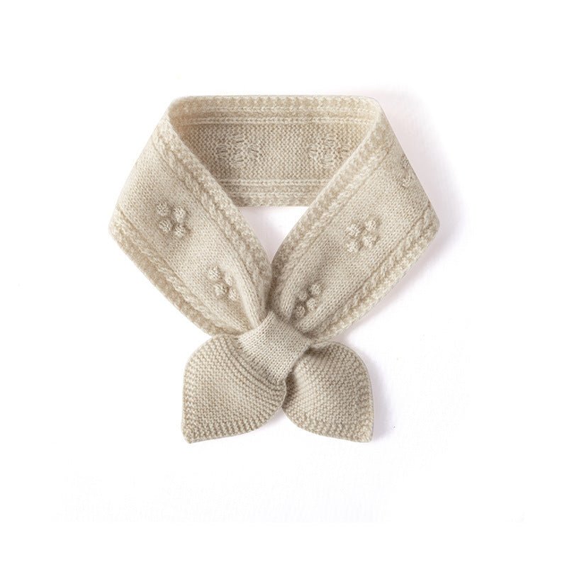 Small Cashmere Scarf for Women Crochet Cashmere Knitted Neckerchief Fall Winter - slipintosoft