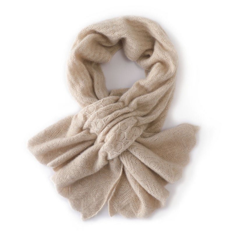 Soft Cashmere Cut - out Scarf Small Crossed Cashmere Neckerchief for Women