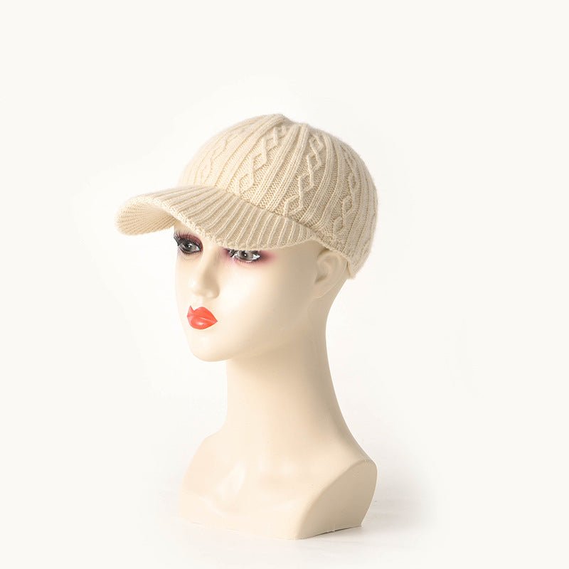 Soft Cashmere Knitted Cap Cashmere Baseball Hats for Fall Winter One Size