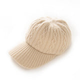 Soft Cashmere Knitted Cap Cashmere Baseball Hats for Fall Winter One Size