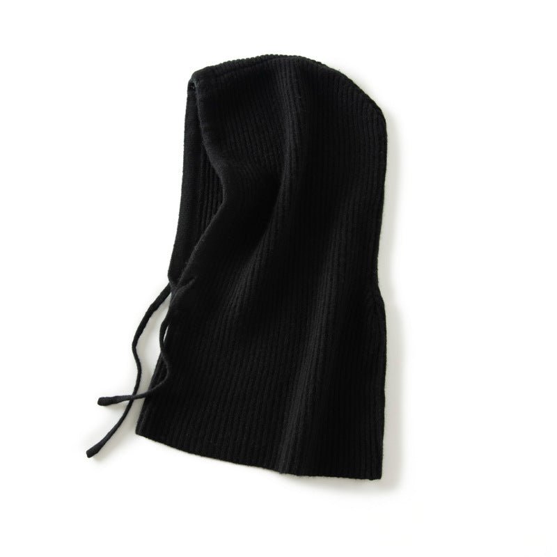 Solid Cashmere Scarf Knitted Cashmere Hood Hat for Women and Men Two uses - slipintosoft