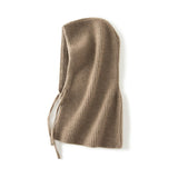 Solid Cashmere Scarf Knitted Cashmere Hood Hat for Women and Men Two uses - slipintosoft