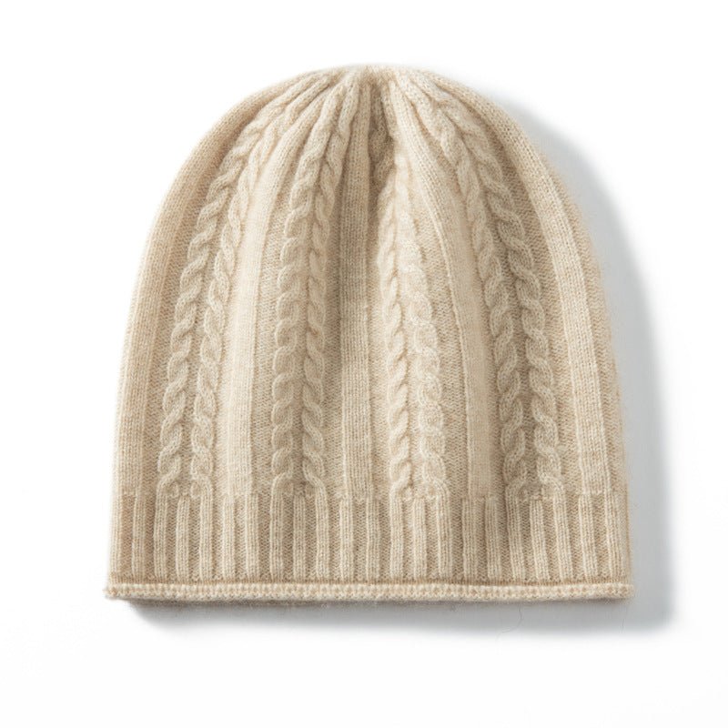 Solid Knitted Cashmere Beanie Cashmere Hats Winter Warm Cashmere Hat