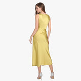 Summer Guest Party Silk Dress Sleeveless Cowl Neck Silk Dresses