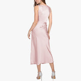 Ladies sleeveless Cowl Neck Silk Dress - slipintosoft