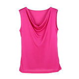 Summer silk swing collar sleeveless vest women's T-shirt mulberry silk knitted bottoming shirt women's top - slipintosoft