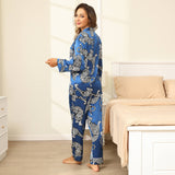 Women's Tiger Silk Pajama Set Mulberry Printed Silk Pajamas - slipintosoft