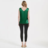 V Neck Women's Sleeveless Silk Tops Shirt