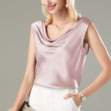 Versatile Ladies Silk Sleeveless Blouse 100 Mulberry Silk Tops