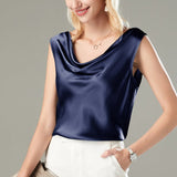 Versatile Ladies Silk Sleeveless Blouse 100 Mulberry Silk Tops