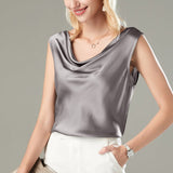 Versatile Ladies Silk Sleeveless Blouse 100 Mulberry Silk Tops