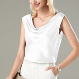 Versatile Ladies Silk Sleeveless Blouse 100 Mulberry Silk Tops