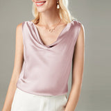 Versatile Ladies Silk Sleeveless Blouse 100 Mulberry Silk Tops