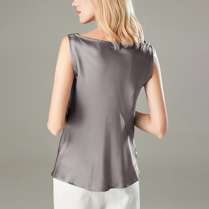 Versatile Ladies Silk Sleeveless Blouse 100 Mulberry Silk Tops