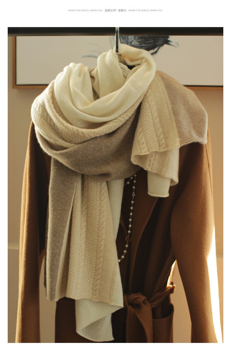 Winter Mixed Colors Cashmere Scarf Long Knitted Cashmere Scarves for Women