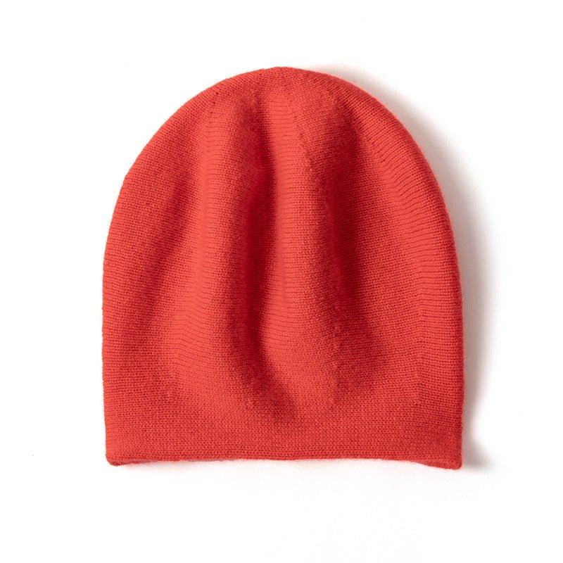 Women and Men Cashmere Beanie Hat Cashmere Double - Layered Ski Cap for Winter