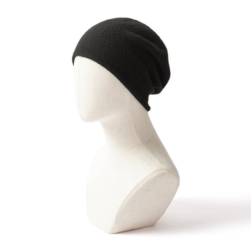 Women and Men Cashmere Beanie Hat Cashmere Double - Layered Ski Cap for Winter