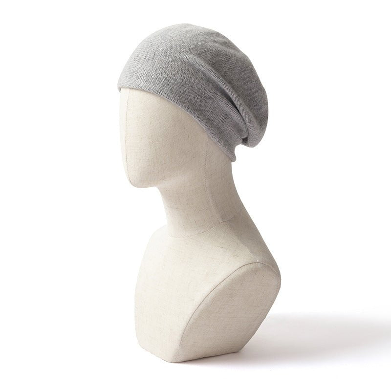 Women and Men Cashmere Beanie Hat Cashmere Double - Layered Ski Cap for Winter