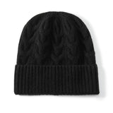 women and men cashmere cable knitted solid hats winter warm cashmere beanie - slipintosoft