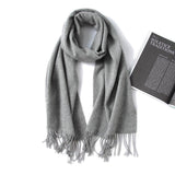 Women and Men Pure Cashmere Scarf Long Lightweight Cashmere Wrap Scarf with Tassel