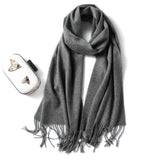 Women and Men Pure Cashmere Scarf Long Lightweight Cashmere Wrap Scarf with Tassel