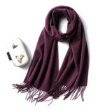 Women and Men Pure Cashmere Scarf Long Lightweight Cashmere Wrap Scarf with Tassel